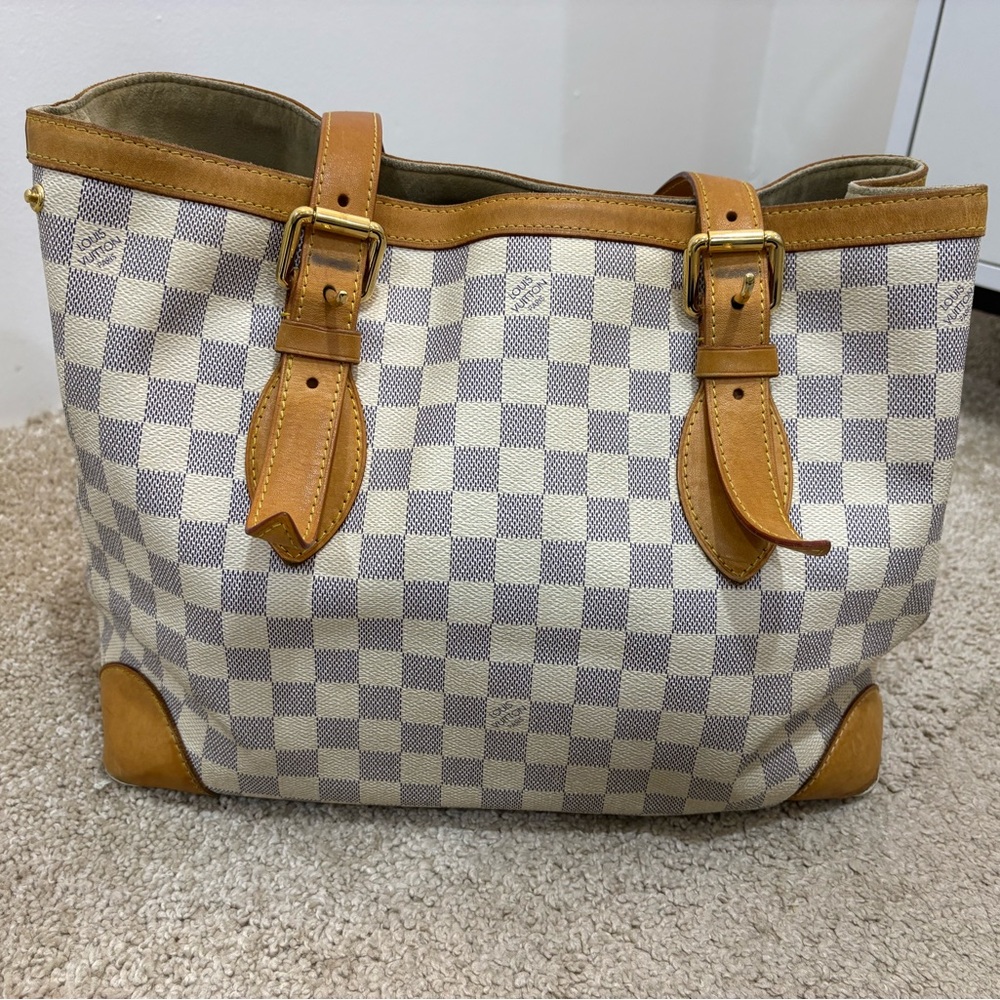 Louis Vuitton Hampstead MM tote bag in Damier Azur - AUTHENTIC - Picture 5 of 15